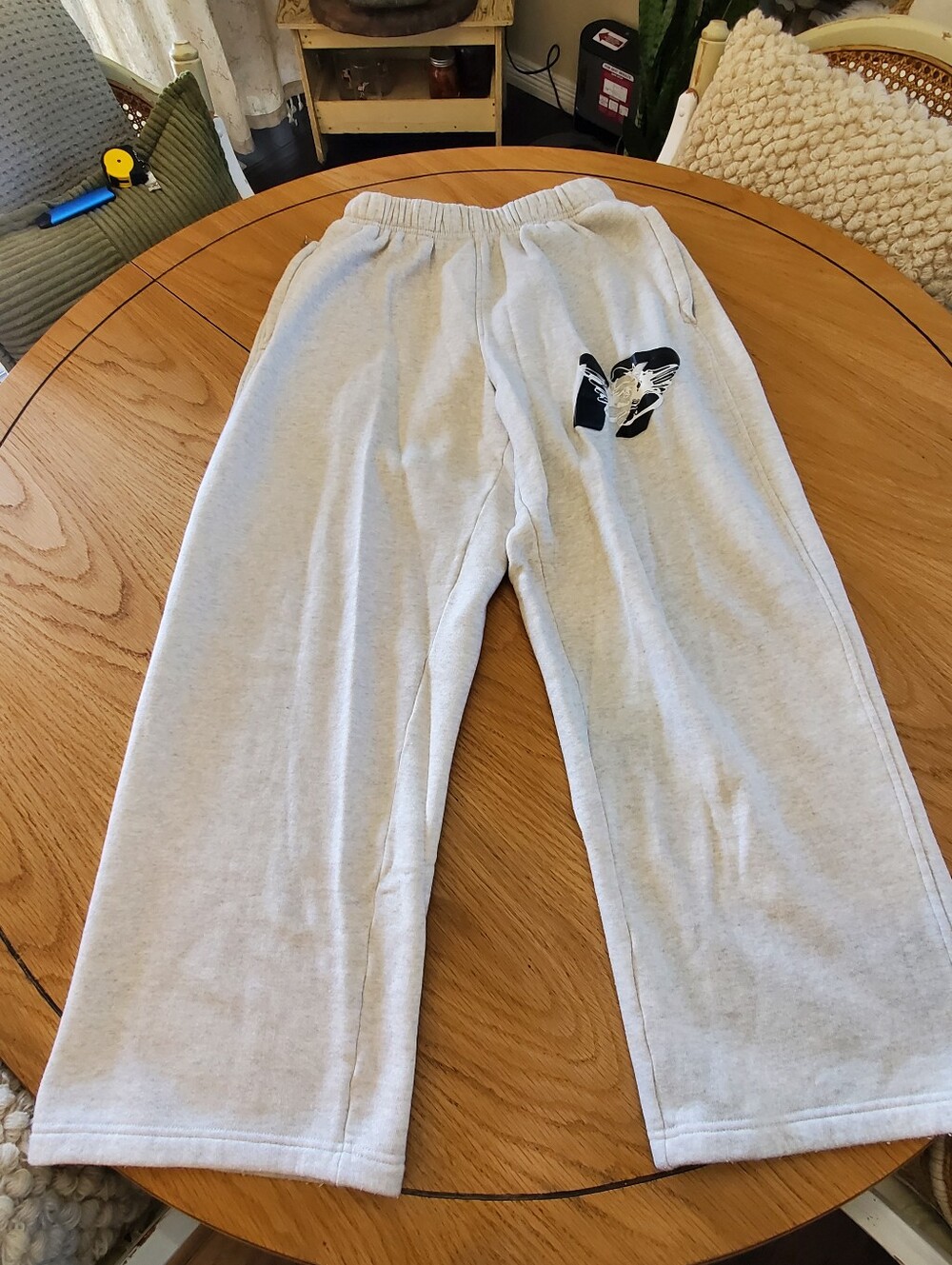 Boys Lie Light Gray Sweatpants with Black Motorsport Design